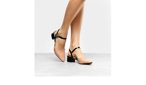 scarpin drezzup salto baixo bico fino