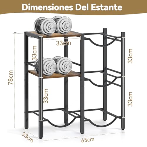 YUDSKU Porta Garrafones de Agua de 3 Niveles con 2 Repisas y Portavasos,Capacidad para 4 Garrafones de 20L,para Sala,Comedor,Oficina,Gimnasio,78 * 65 * 33CM