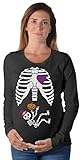 Halloween Pregnant Skeleton Xray Costume Pregnant Maternity Long Sleeve Shirt