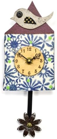 Duane Scherer Lil Birdz Wall Clock, Blue/White