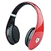 On-Ear Headphones for Girls/Woman, Bluetooth Wireless Stereo Headsets with Built-in Mic ,Soft Earmuff ,Support Micro SD Card Music Play and FM Radio for iPhone Samsung Cell Phone - Red