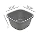 Begale 2-Pack Large Wash Basin/Dish Pan, 18 Quart (Gray)