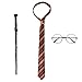 Besmon Wand Set Halloween Wands Set Include Wand Tie Eyeglass Packed with Gift Box and Gift Card, for Cosplay Party Costume Accessories for Dress Up Party
