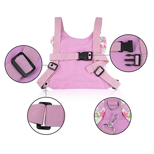 Wenosda 2 Pack Anti Lost Harness Rein Belt Strap & Anti-Lost Wrist Link Safety Band with 360°Rotation Leash Assistant for Toddler/Kids/Babies/Children(Wings Butterfly for Walking + 4.9ft Pink Rope)