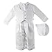 Lauren Madison baby boy Christening Baptism Infant Satin Vest Set with Pant, White, 6-9 Months