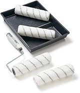 Harris 9in Walls Ceilings Paint Roller Set 4 Medium Pile Sleeves Frame Tray view 2