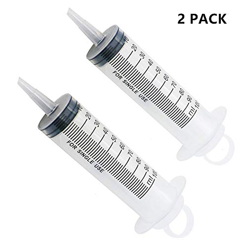 2 Pack 100mL 3.4oz Syringe Animal Feeding Syringe Catheter Tip Syringe