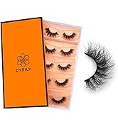 DYSILK 5 Pairs False Lashes Fluffy Eyelashes 8D Dramatic Faux Mink Lashes Cat Eye Fake Lashes Mak...