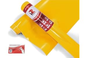 RVINYL Avery Dennison SW900 235-O Gloss Yellow Supreme Wrapping Film Vinyl Vehicle Car Wrap Sheet Roll - (12" x 60" w/Application Card)