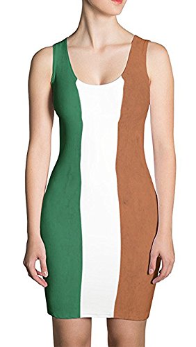 ST.Patrick's Day Womens Bodycon Clover Sexy Irish U Neck Green Tank Mini Dress Flag M