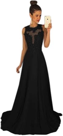 black high neck evening gown