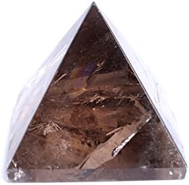 Yujinani Natural Smoky Crystal Pyramid -Brown Quartz Crystal Stone Handcarved Gemstone -Feng Shui Reiki
