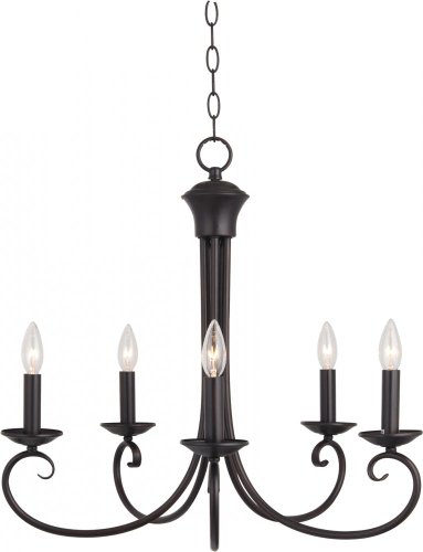 Maxim Lighting 70005OI, Loft Candle 1 Tier Chandelier Lighting, 5 Light, 300 Watts, Oil Rubbed Bronze