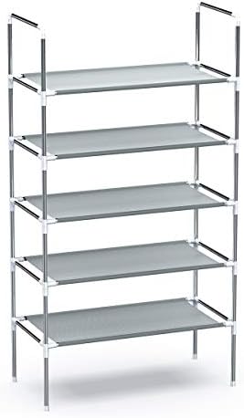 Shoe Rack,5 Tiers Shoe Organizer Non-Woven Fabric, Shoe Storage Cabinet Storage, DIY Assembly - No Tools Required,Holds 15-20 Pair of Shoes
