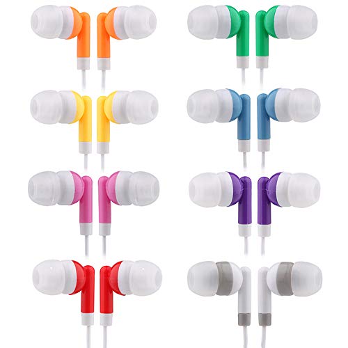 CNOutlet Kids Bulk Earbud Headphones 50 Pack Multi Colored