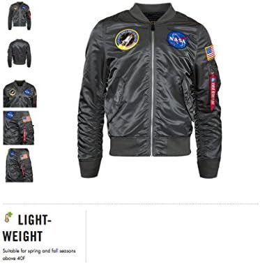 Alpha Industries Nasa L-2B Flight Jacket White Blue Gray