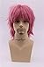 COSPLAZA Cosplay Wig Short Pink Anime Full Hair Synthetic Wigs with Net