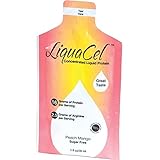 LiquaCel Liquid protein 16g Peach Mango Collagen Whey Arginine per 1oz serving 10 packets