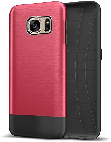 Galaxy S7 Case,New Cool armour case for Galaxy s7,with TPU case and Metal Back Case(Red)