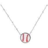 Baseball Necklace Baseball Gifts for Women Mom Team Softball Baseball Charm Necklace