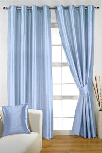 HOMEC Trandy Plain Door Curtains Set of 2 (Size - Door 46 X 84 inch/Color - Sky)