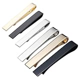 Jovivi 3pcs Set Mix-Color Stainless Steel Mens Mirror Thin Slim Tie Clips Bar for Regular Skinny Ties w/Box (1.65