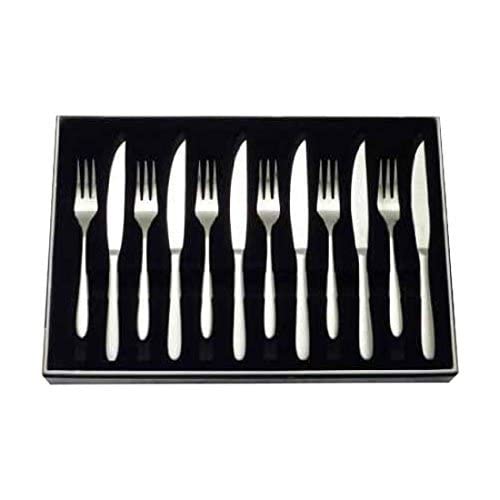 Stellar Winchester 12 Piece Stainless Steel Steak Knife and Fork Set in Gift Box for 6 People - Dishwasher Safe