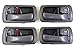 PT Auto Warehouse TO-2532G-QS - Inside Interior Inner Door Handle/Trim, Gray - 2 Left, 2 Right