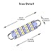 LEDKINGDOMUS 561 Bulb 44mm Bright White Festoon LED Bulb, 12 SMD Rigid Loop 1.73