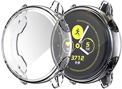 Compatible Samsung Galaxy Watch Active 40mm Case, SHUDAGE Clear Transparent Soft TPU Full Protective Watch Case Cover Shell Bumper Protector Frame, for Samsung Galaxy Watch Active 40mm (Clear)