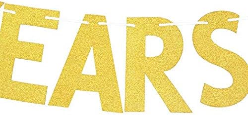 Losuya 80 Years Loved Banner Golden Glitter Bunting for 80th Birthday Anniversary Party Decoration Photo Prop Garlands - Image 4