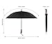 Plemo Windproof Stick Umbrella, Wood Handle Waterproof Cloth with 24 Ribs, Durable for Optimal Resistance to Wind and Rain, Classic Black