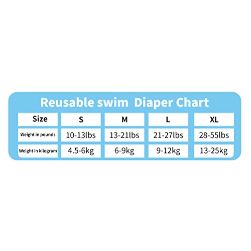 Free Swimming Baby Reusable Absorbent Swim Diaper Four Size for Your Choice (XL, White+Blue)