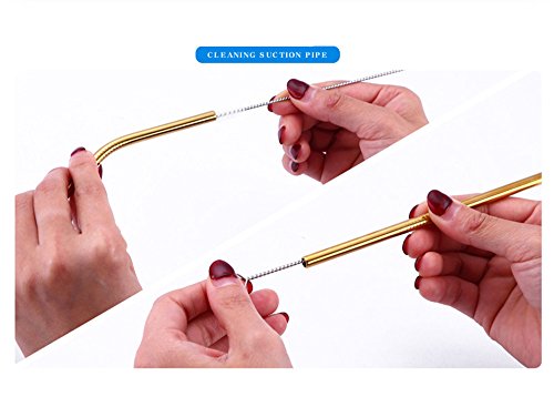 BGMAXimum 20 Pack Reusable Stainless Straws, 6-inch Short Drinking Straw Stainless Steel, Portable Straw for Cocktails Travel Kid, Metal Cocktails Straw With Cleaning Brush and Carry Bag