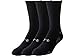 Under Armour Men's HeatGear Crew Socks (3 Pair), Black, Large