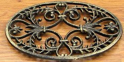 Home Decor- Oval Ornate Cast Iron Trivet Home Decor- Oval Ornate Cast Iron Trivet