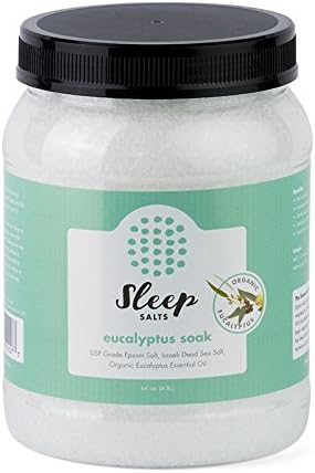 Eucalyptus Epsom Salt (Magnesium Sulfate USP) Relaxation Formula with Organic Eucalyptus Essential Oil- By Sleep Salts - 64 Ounce Jar