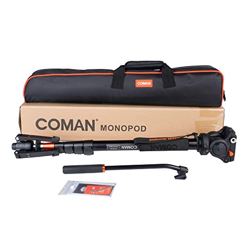 Monopod with Feet, Coman Professional Video Monopod with Tripod Stand 68.8 inch for Cameras, Canon, Nikon, Sony, DSLR, Video Camcorder