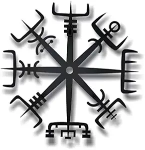AleHorn - Deluxe Viking Compass Norse Wall Art Home Decor Vegvisir Metal Interior Artwork Perfect for Modern Vikings