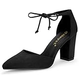 Allegra K Women's Ankle Tie Point Toe Dress Pumps