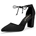 Allegra K Women's Ankle Tie Point Toe Dress Pumps