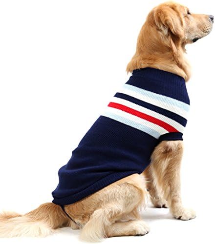 SiYang Dog Clothes Winter Woolen Sweater Knitwear Puppy Clothing Warm Coat for Small Medium and large Dog(Blue,L)