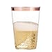 Munfix 100 Rose Gold Plastic Cups 10 Oz Clear Plastic Cups Tumblers Rose Gold Rimmed Cups Fancy Disposable Wedding Cups Elegant Party Cups with Rose Gold Rim