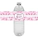 DISTINCTIVS It's a Girl Baby Shower Water Bottle Labels - Pink Footprint Theme - 24 Stickers