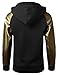 URBANCREWS Mens Hipster Hip Hop Alligator PU Trim Hooded Fleece Jacket