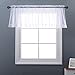 NICETOWN White W60 x L20, Short Voile Sheer Valance Rod Pocket Panels for Kitchen, Cafe, Flat & Other Small Windows, 1 Panel primary