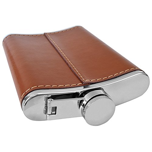 Premium 8 oz Soft Touch Leather Wrap Outdoor Adventure Flask 304 Stainless Steel - Leak Proof - Liquor Hip Flask by Future Hydrate - Includes Free Bonus Funnel (8 ounce capacity) Sports & Outdoors, Outdoor Recreation, Camping & Hiking, Hydration & Filtration, Flasks