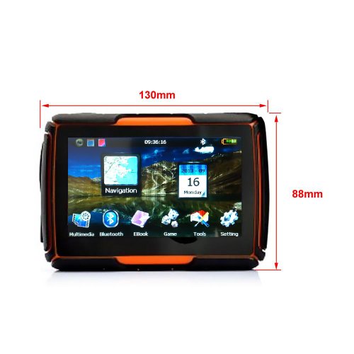 Koolertron 4.3 Inch All Terrain Waterproof Motorcycle GPS Navigation System With Latest Version V.912S