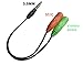 PC Headset to 3.5mm Smartphone Adapter: Converts Dual 3.5mm to 3.5mm, PC Computer Headset to iPhone, BlackBerry, Droid, Palm, Samsung, LG, HTC