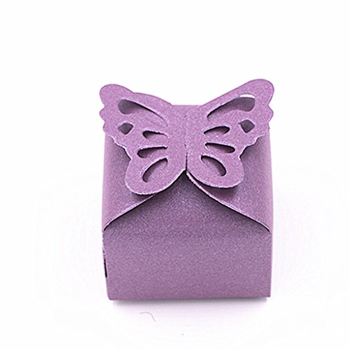 Fvstar 50pcs Baby Shower Butterfly Favour Gift Candy Boxes Wedding Favors and Gifts for Wedding